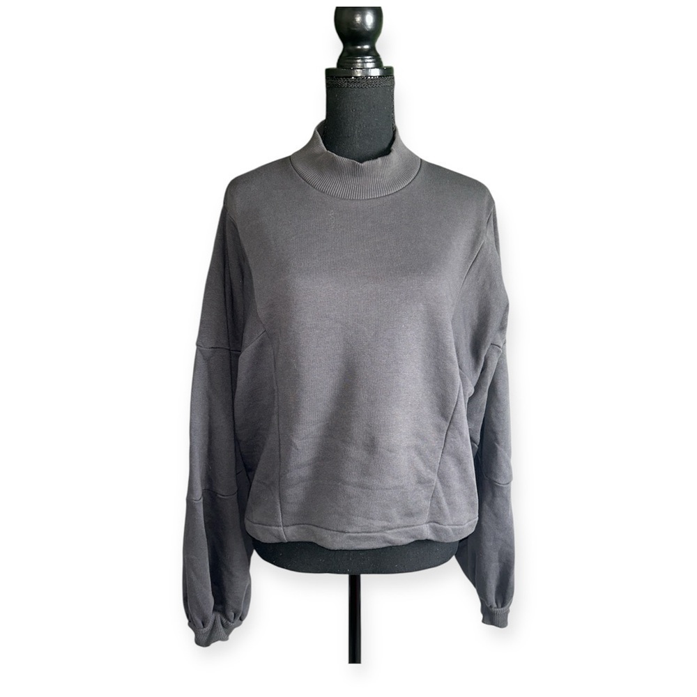Women's Gray Mock Neck Top